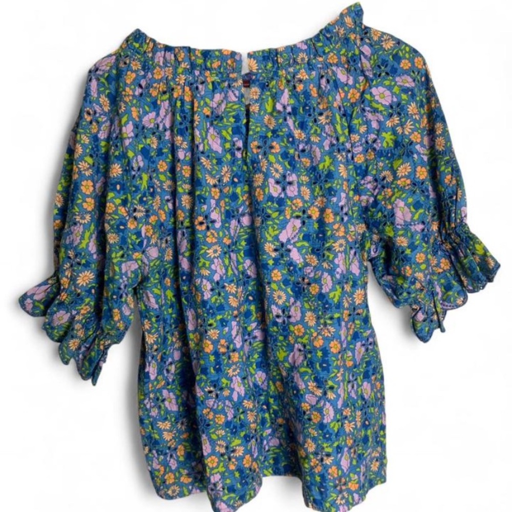 ✨ Jennifer & Grace Floral Eyelet Peasant Blouse ✨ - Picture 2 of 6